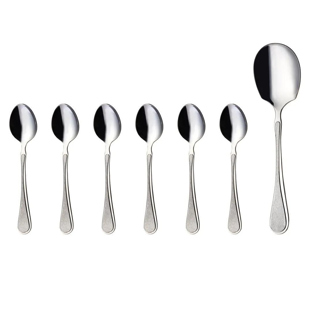 7 Cubiertos de postre Carina, acero inoxidable Hardanger Bestikk