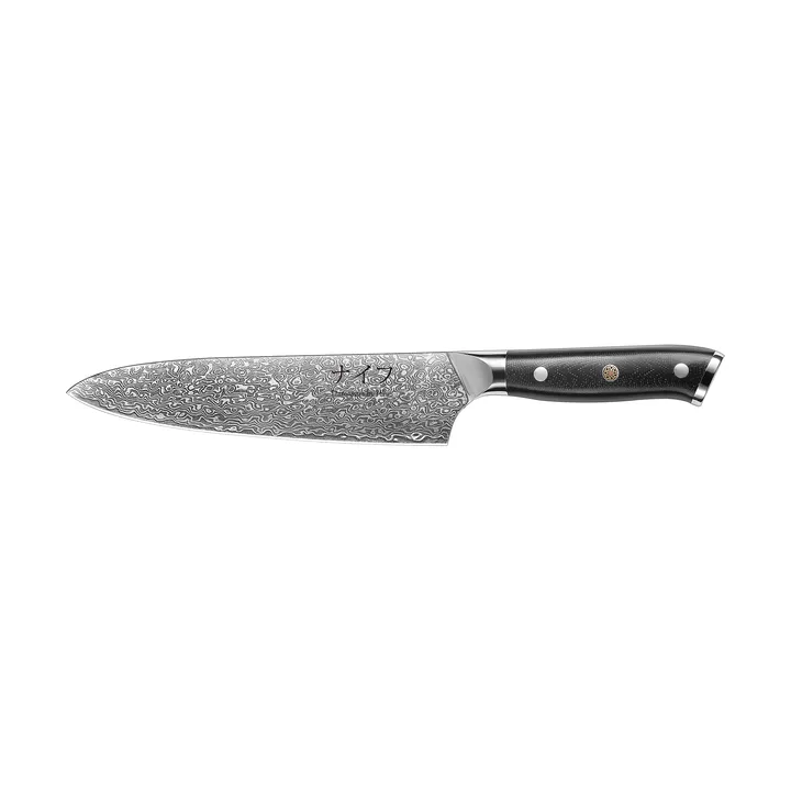Cuchillo de chef Damascus By Hâws 32 cm - Negro-acero inoxidable - Hâws