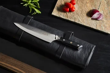 Cuchillo de chef Damascus By Hâws 32 cm - Negro-acero inoxidable - Hâws