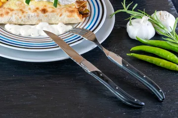 Cuchillo de parrilla Laguiole By Hâws, pack de 6 - Madera negra - Hâws