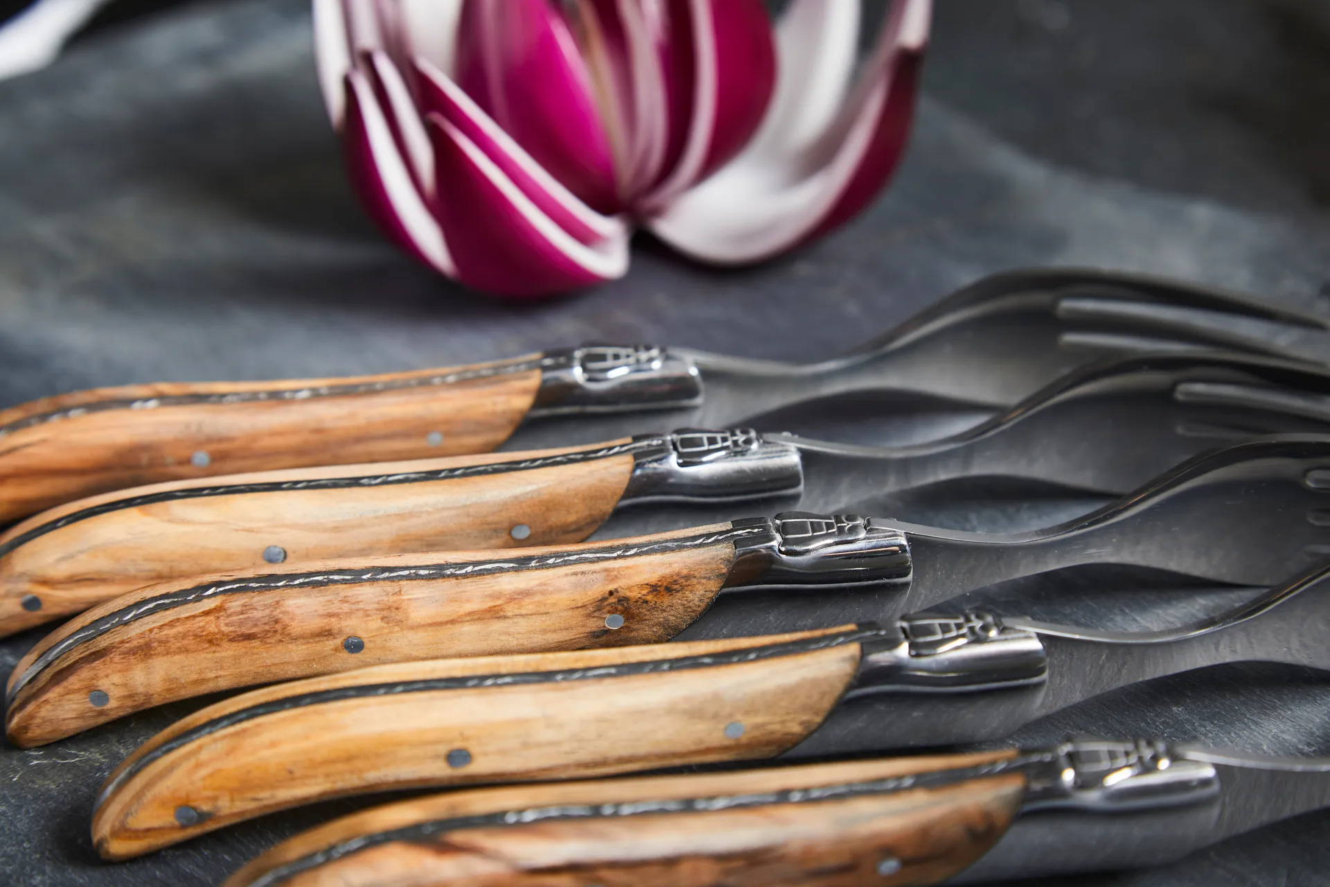 Cuchillo de parrilla Laguiole By Hâws, pack de 6, Oliva Hâws