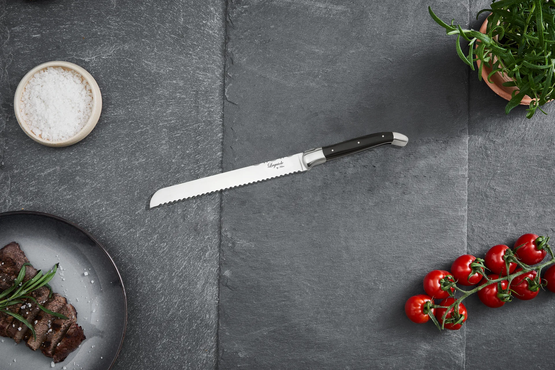 Cuchillo para pan Laguiole by Hâws 24,4 cm, Negro Hâws