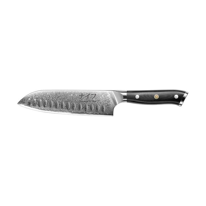 Cuchillo santoku Damascus By Hâws 32 cm - Negro-acero inoxidable - Hâws