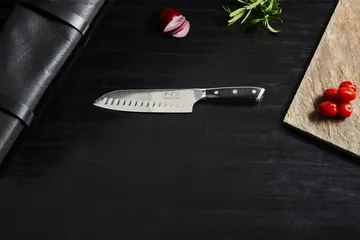 Cuchillo santoku Damascus By Hâws 32 cm - Negro-acero inoxidable - Hâws