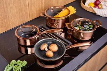 Olla con tapa con recubrimiento hybrid coating Hâws Santo 2,2 L - Oro rosado - Hâws