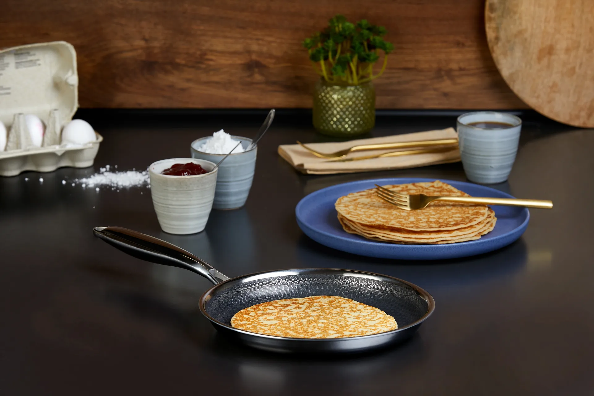 Sartén para pancakes con recubrimiento hybrid coating Hâws Santo Ø24 cm, Plata Hâws