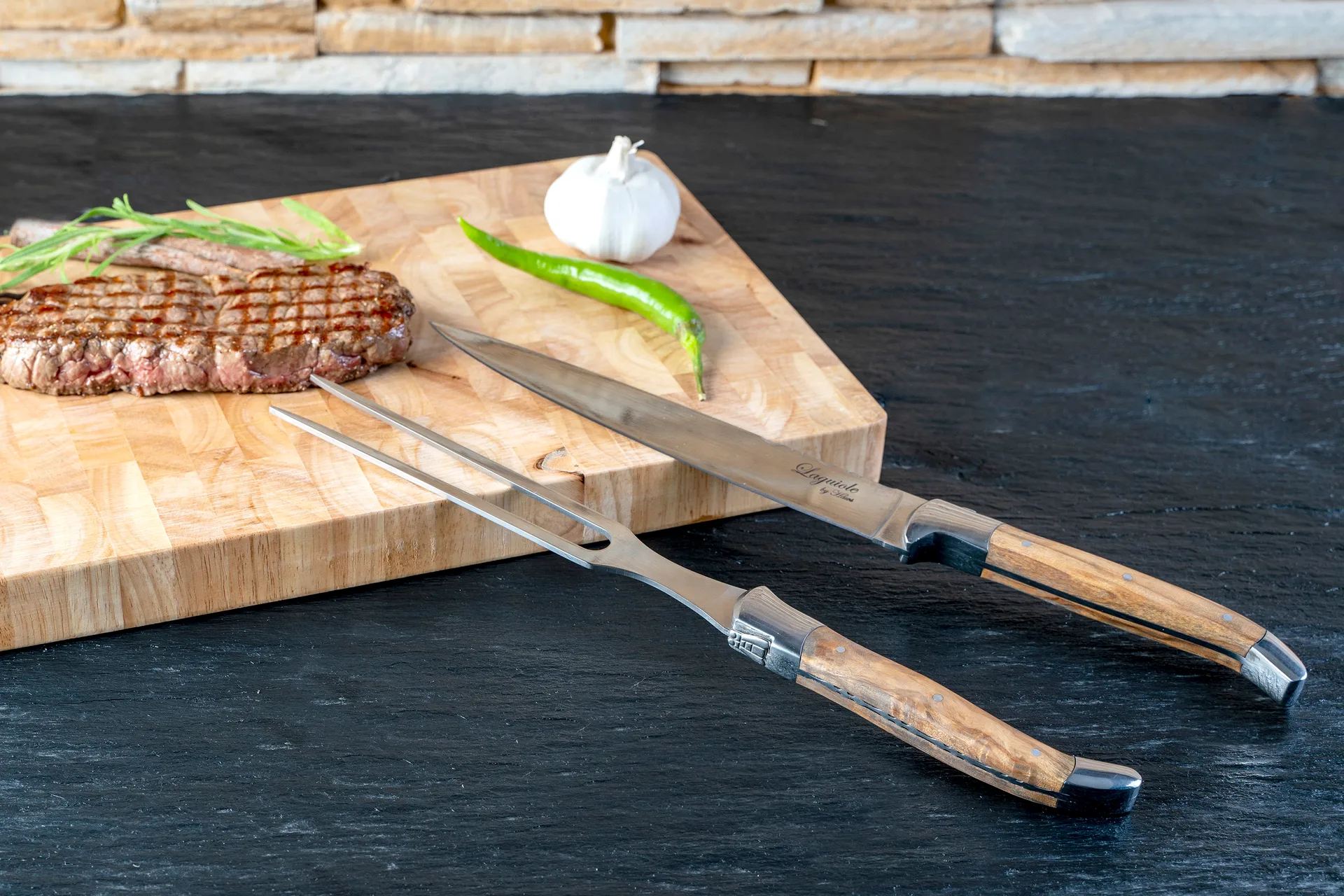 Set de trinchar Laguiole By Hâws, 2 piezas, Oliva Hâws