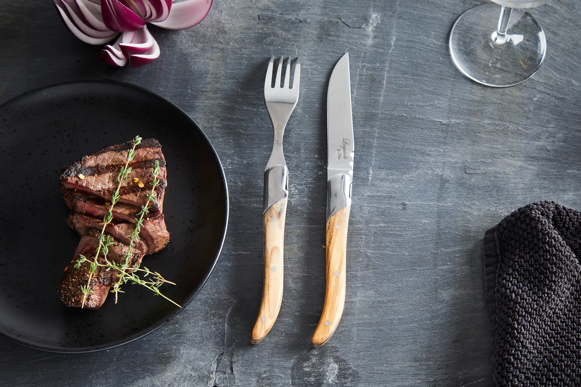 Tenedor para parrilla Laguiole By Hâws, pack de 6, Oliva Hâws