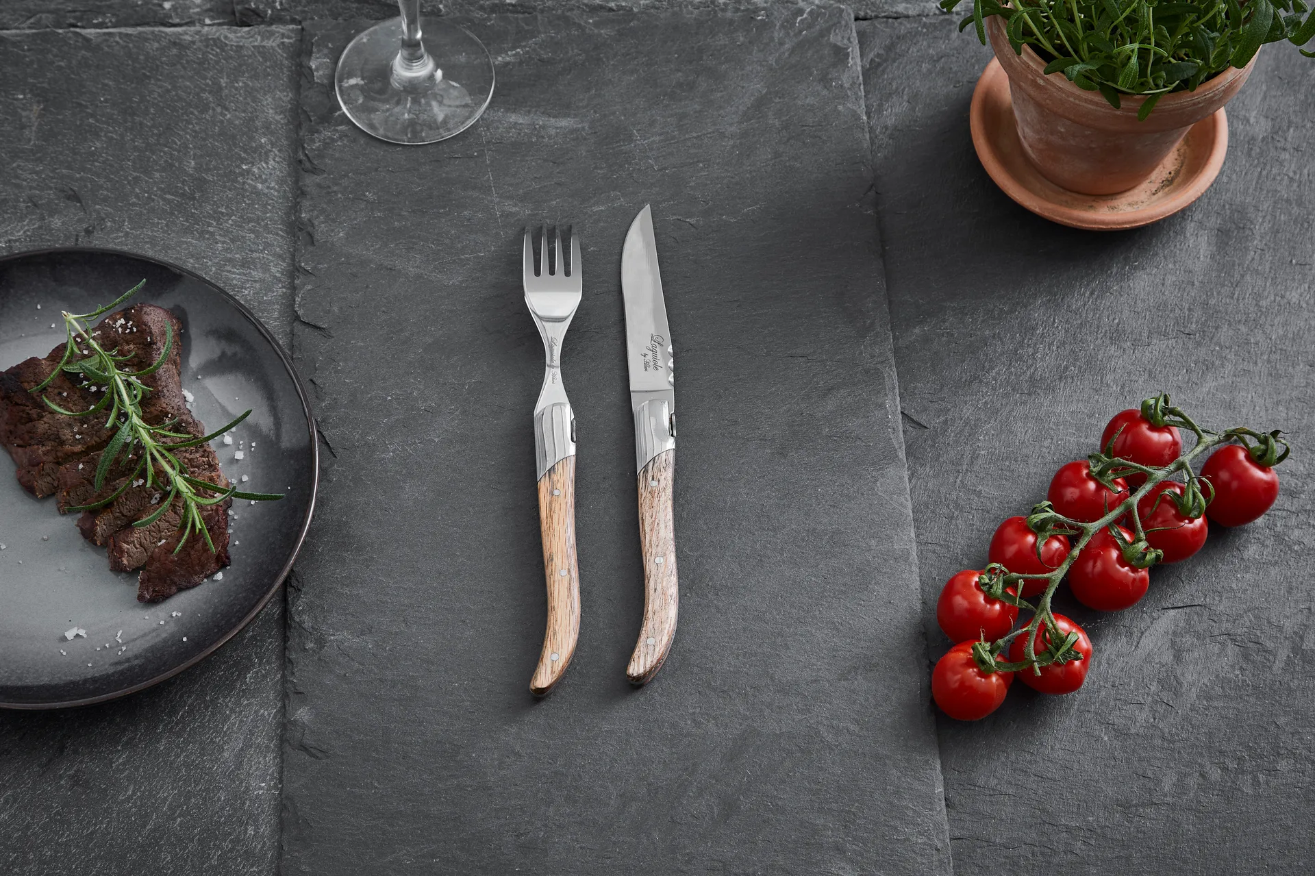 Tenedor para parrilla Laguiole By Hâws, pack de 6, Roble Hâws