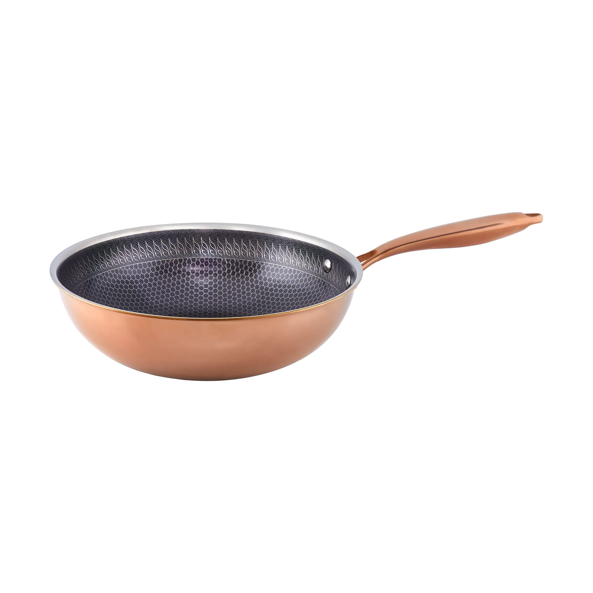 Wok con recubrimiento hybrid coating Hâws Santo Ø28 cm, Oro rosado Hâws