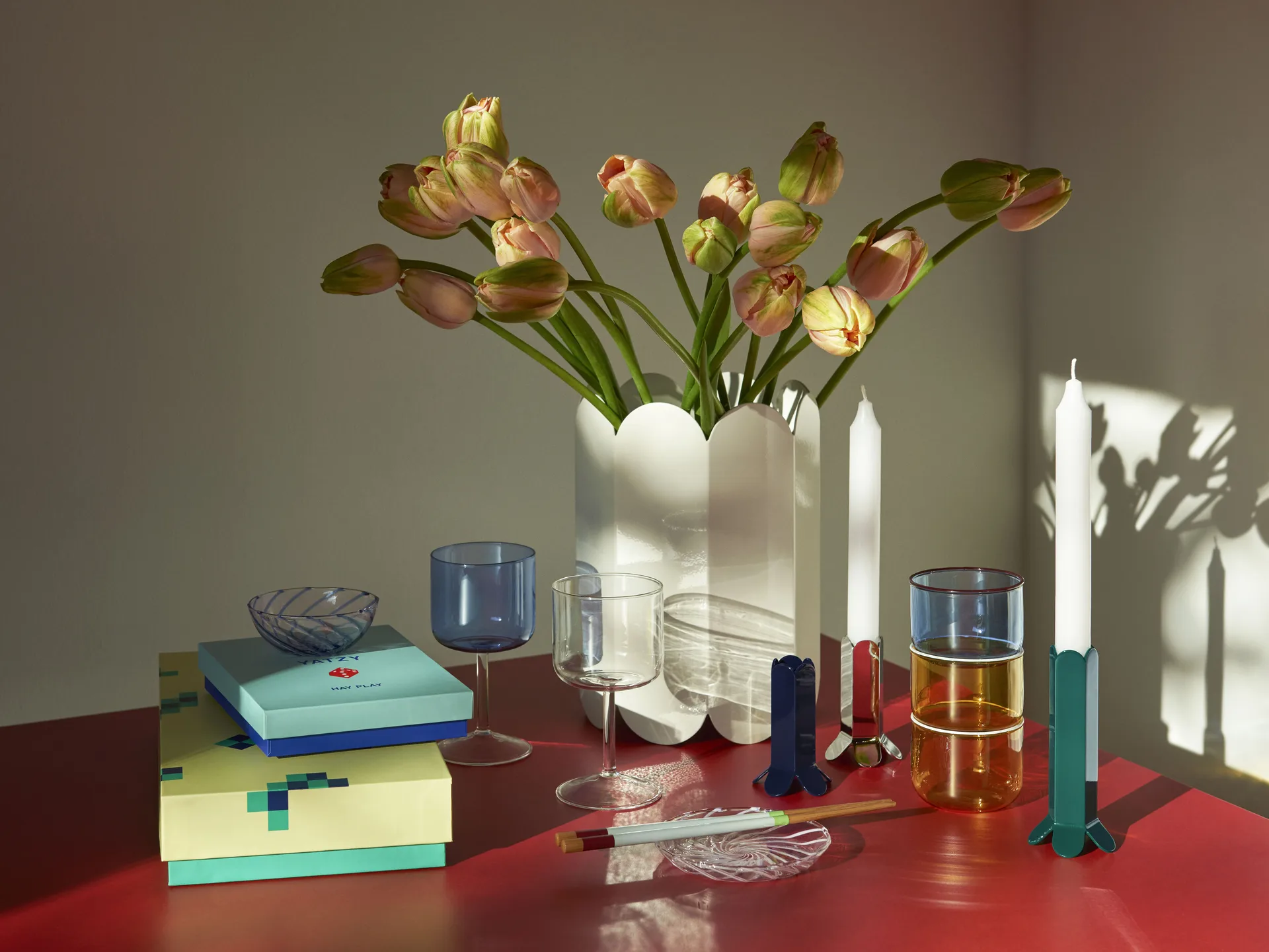 2 Copas de vino Tint 25 cl, azul-transparente HAY