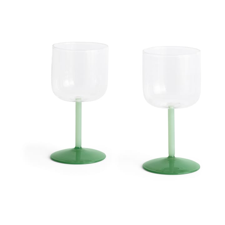 2 Copas de vino Tint 25 cl - Clear-jade light green-jade dark green - HAY