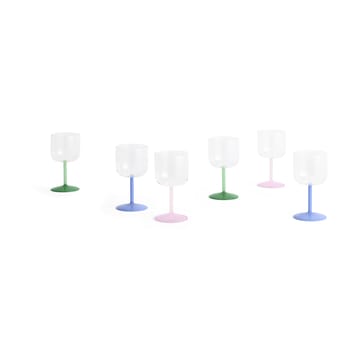 2 Copas de vino Tint 25 cl - Clear-jade light pink-light pink - HAY