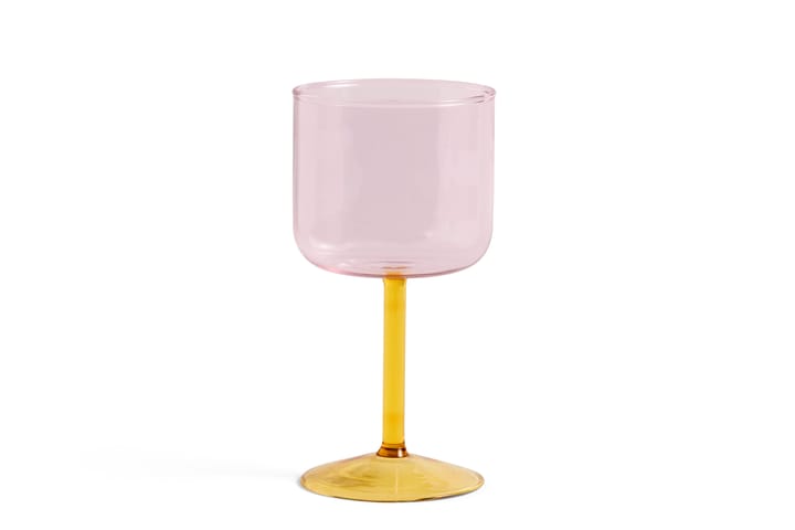2 Copas de vino Tint 25 cl, Rosa-amarillo HAY