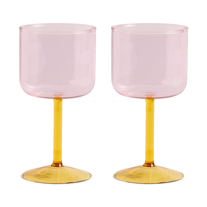 2 Copas de vino Tint 25 cl - Rosa-amarillo - HAY