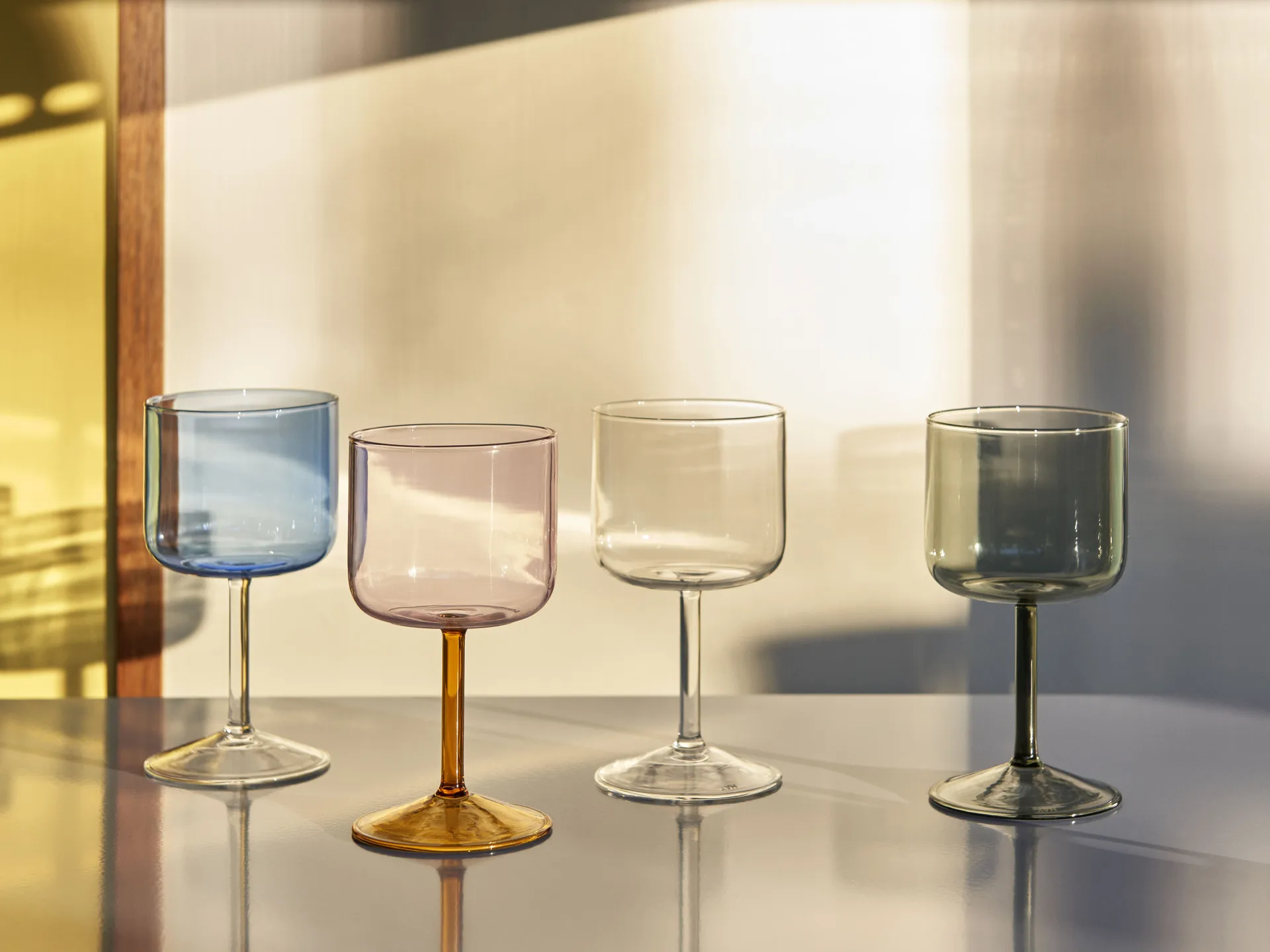 2 Copas de vino Tint 25 cl, Rosa-amarillo HAY