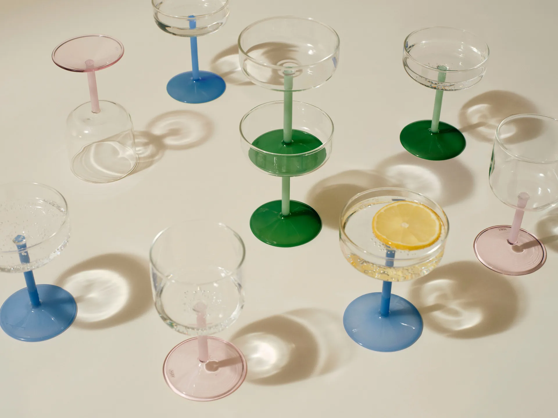 2 Copas de vino Tint 25 cl, Verde-rosa HAY