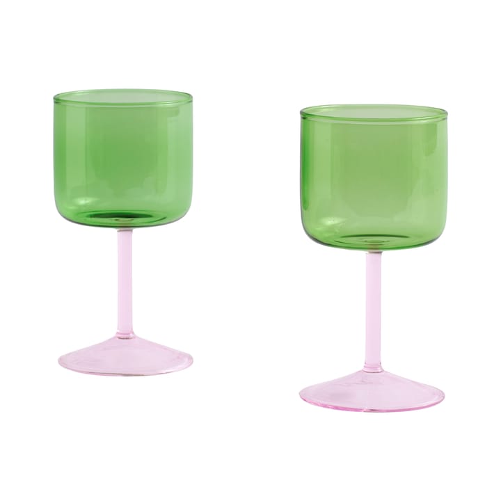 2 Copas de vino Tint 25 cl - Verde-rosa - HAY