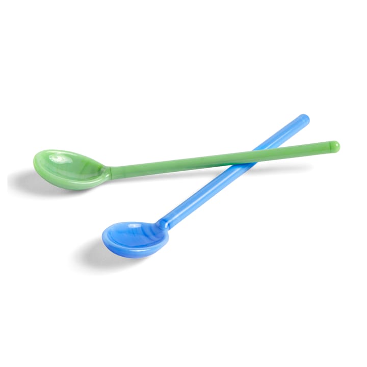 2 Cucharas de vidrio Mono - Sky blue-green - HAY