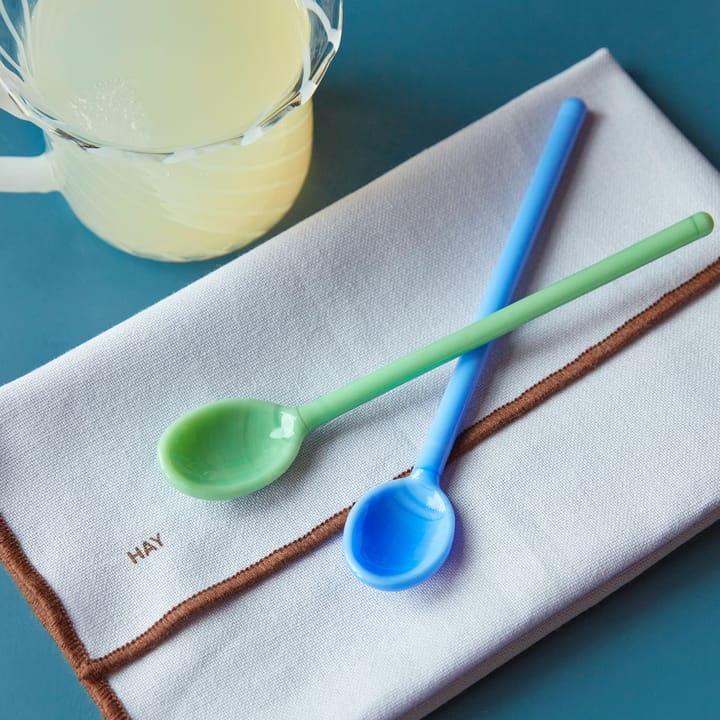 2 Cucharas de vidrio Mono, Sky blue-green HAY