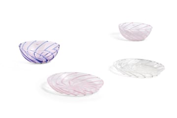 2 Cuencos Spin Ø8,5 cm - transparente-raya en rosa - HAY