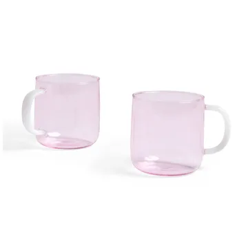 2 Mugs Borosilicate - Pink-white - HAY