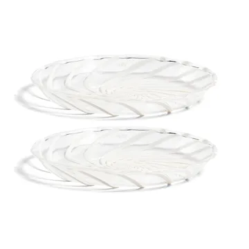 2 Platos Spin Ø11 cm - transparente-raya en blanco - HAY