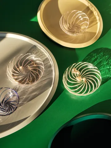 2 Platos Spin Ø11 cm - transparente-raya en blanco - HAY