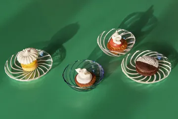 2 Platos Spin Ø11 cm - transparente-raya en blanco - HAY