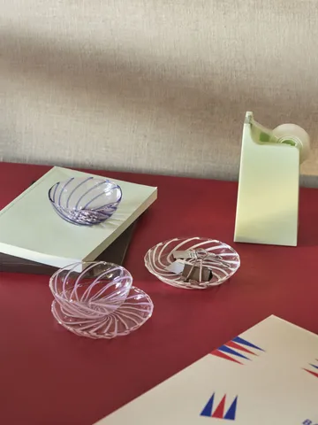 2 Platos Spin Ø11 cm - transparente-raya en rosa - HAY