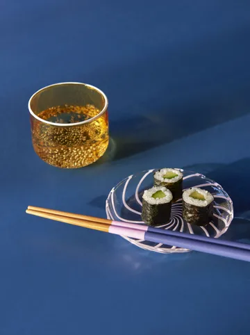 2 Platos Spin Ø11 cm - transparente-raya en rosa - HAY