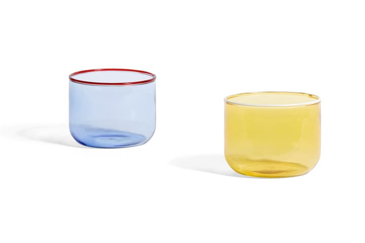 2 Vasos Tint 20 cl, amarillo claro-borde blanco HAY