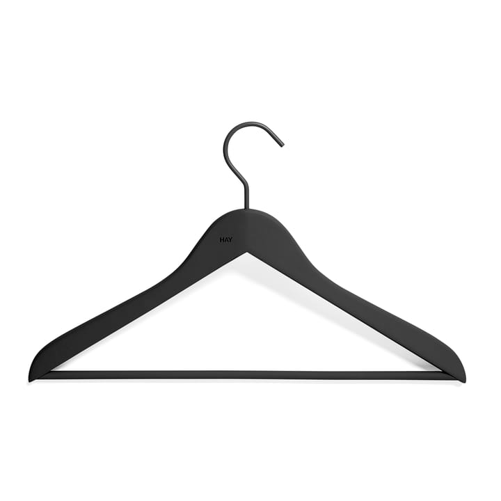 4 Perchas con barra HAY slim, negro HAY
