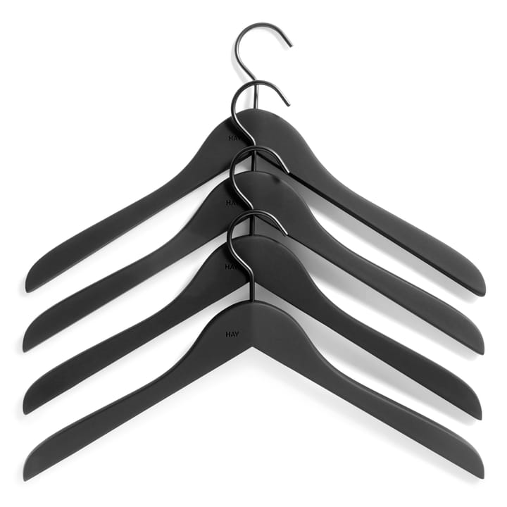 4 Perchas Soft slim - negro - HAY