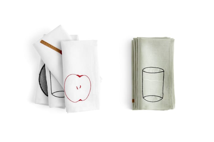 4 Servilletas de lino Sobremesa45x45 cm, White HAY