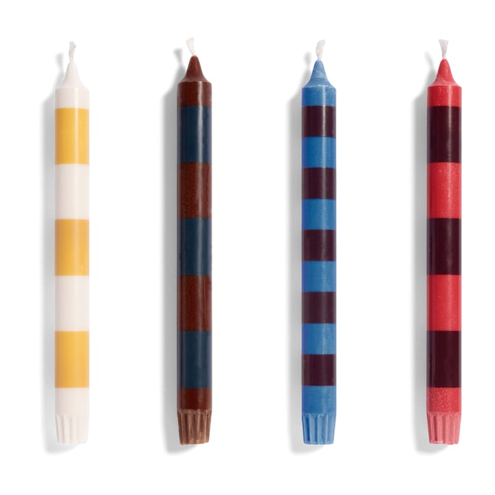 4 velas Stripe, Bright HAY