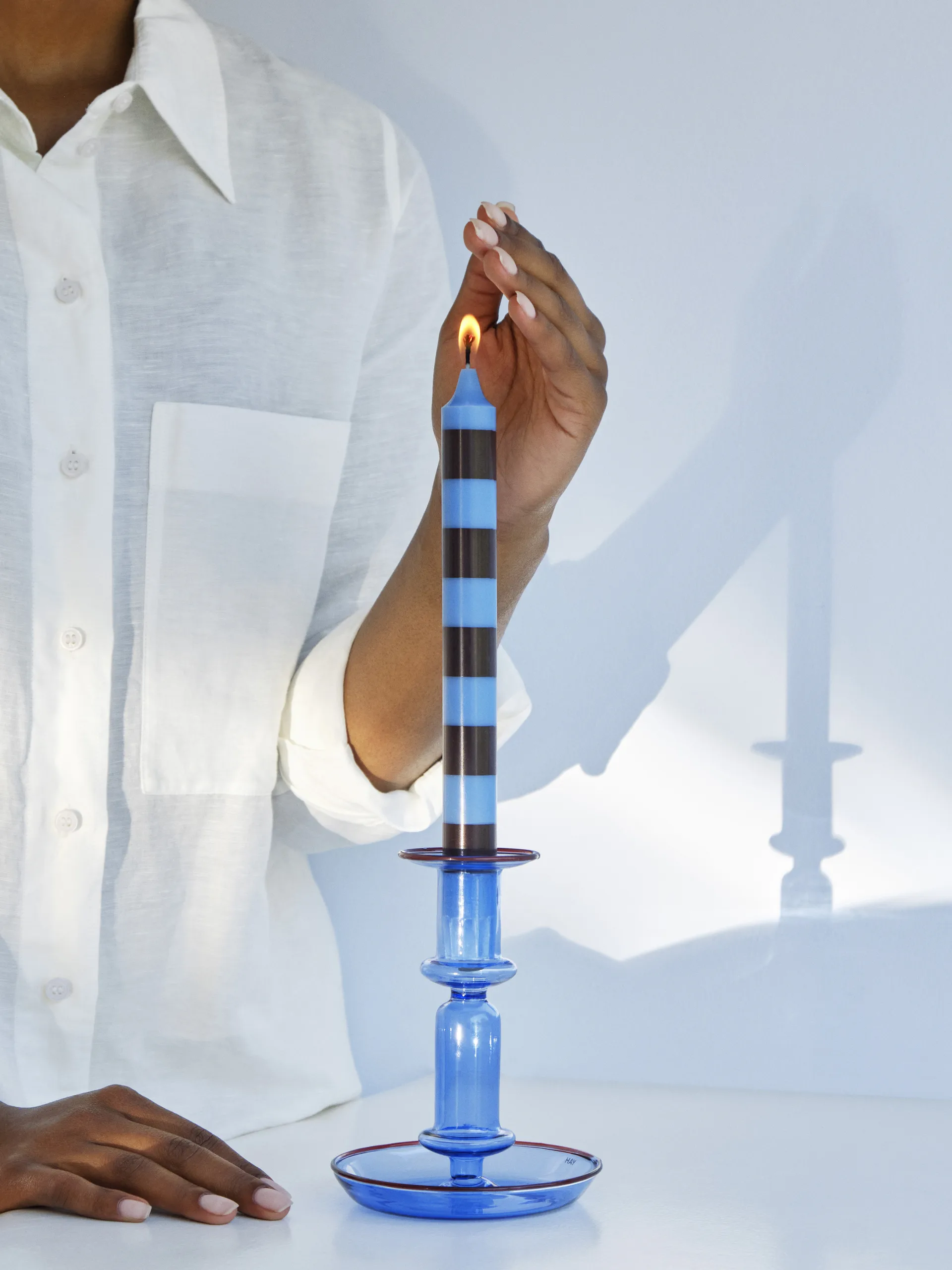 4 velas Stripe, Bright HAY