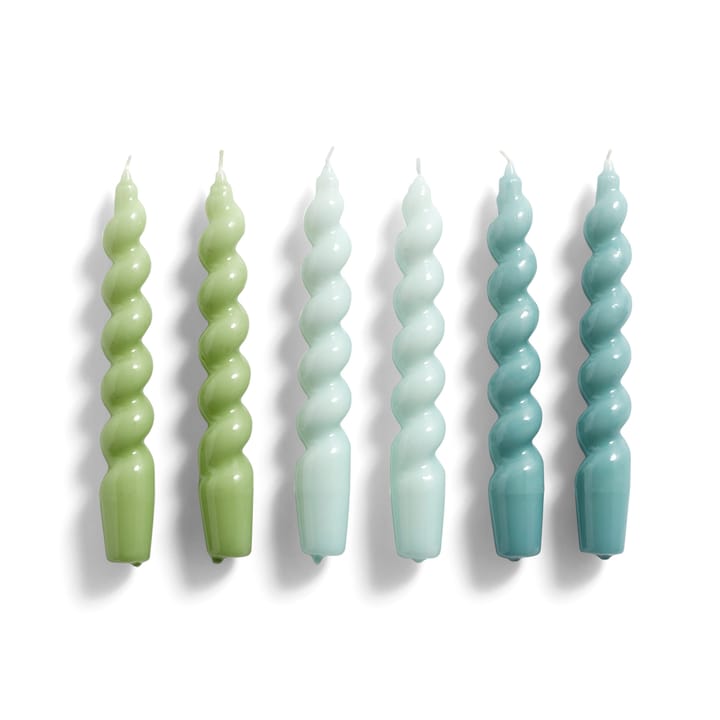 6 Velas Candle Spiral - Green-arctic blue-teal - HAY