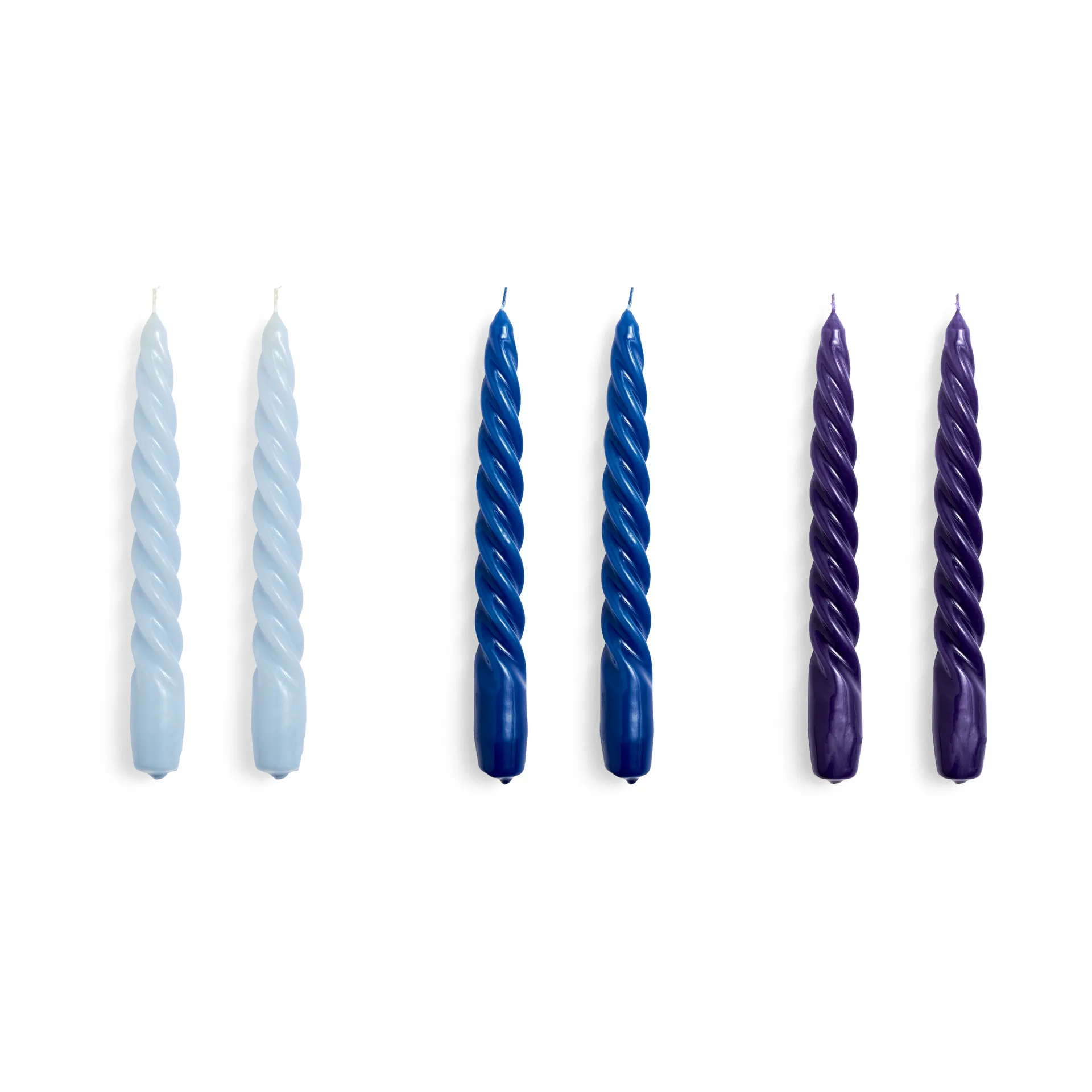 6 Velas Candle Twist, Light blue-blue-purple HAY