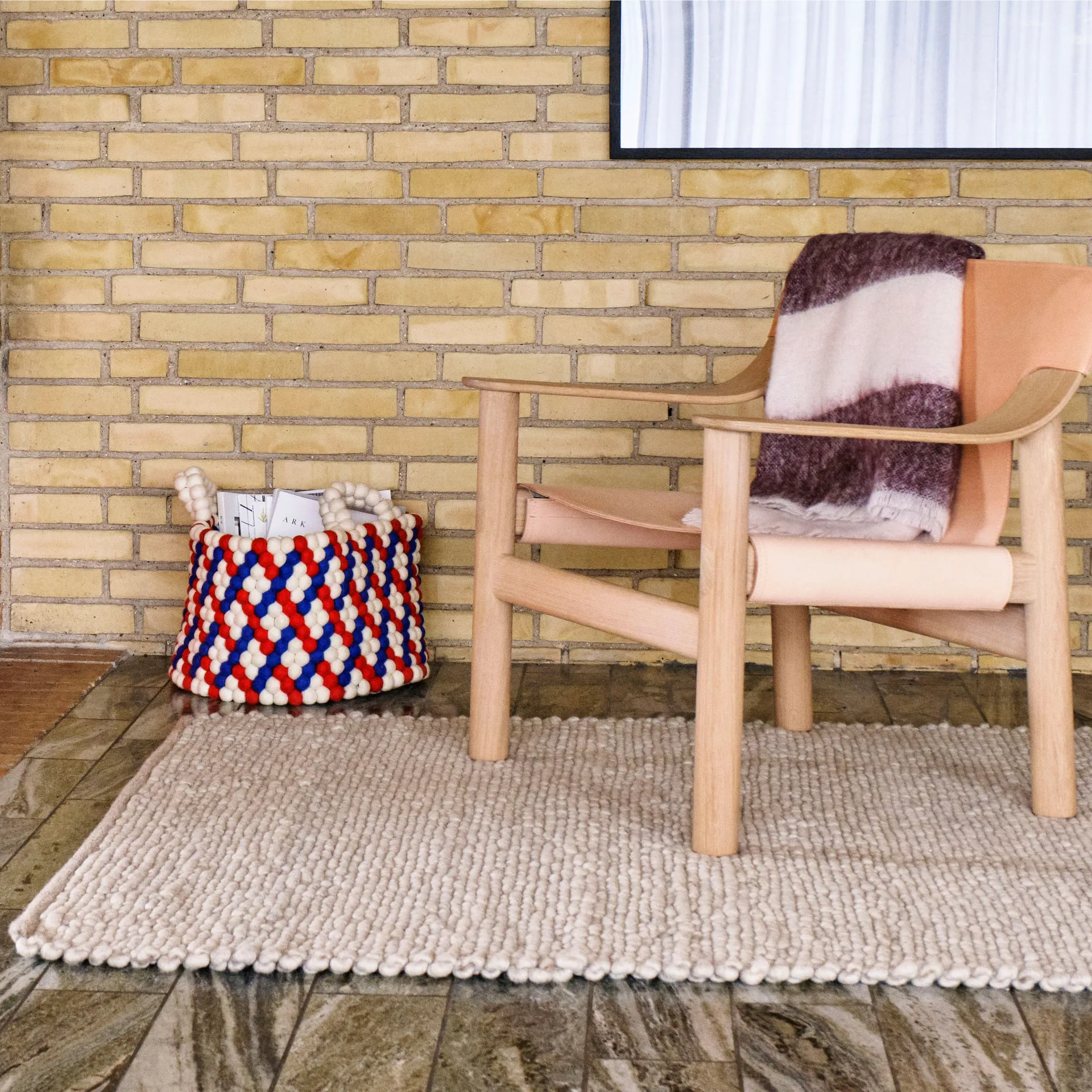 Alfombra de lana Peas Random 140 x 200 cm, Soft grey HAY