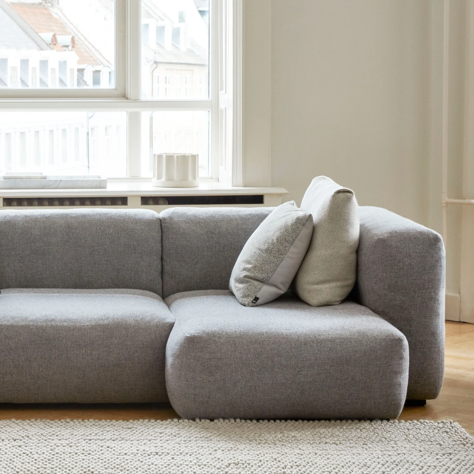 Alfombra de lana Peas Random 140 x 200 cm, Soft grey HAY