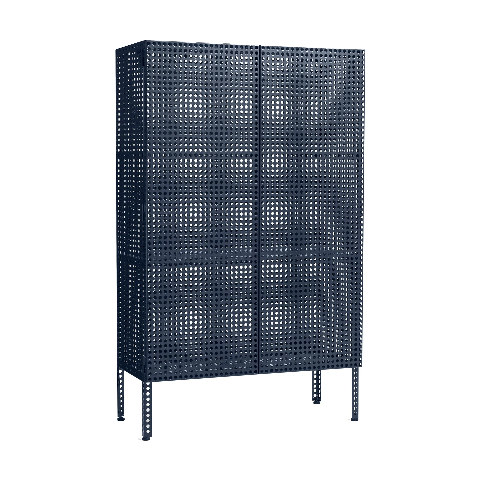 Armario Perforated Cabinet large, Steel blue HAY