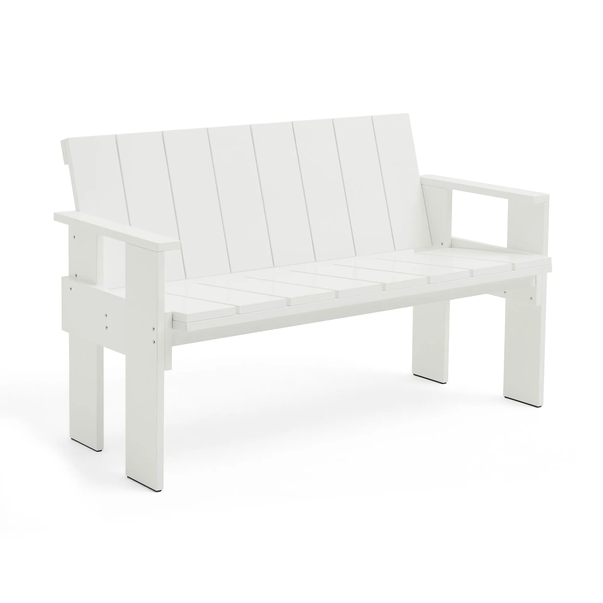 Banco Crate Dining Bench de pino lacado, Blanco HAY