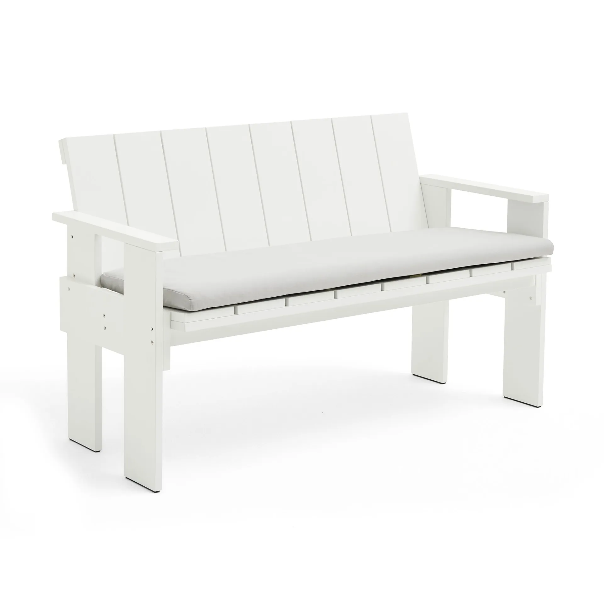 Banco Crate Dining Bench de pino lacado, Blanco HAY
