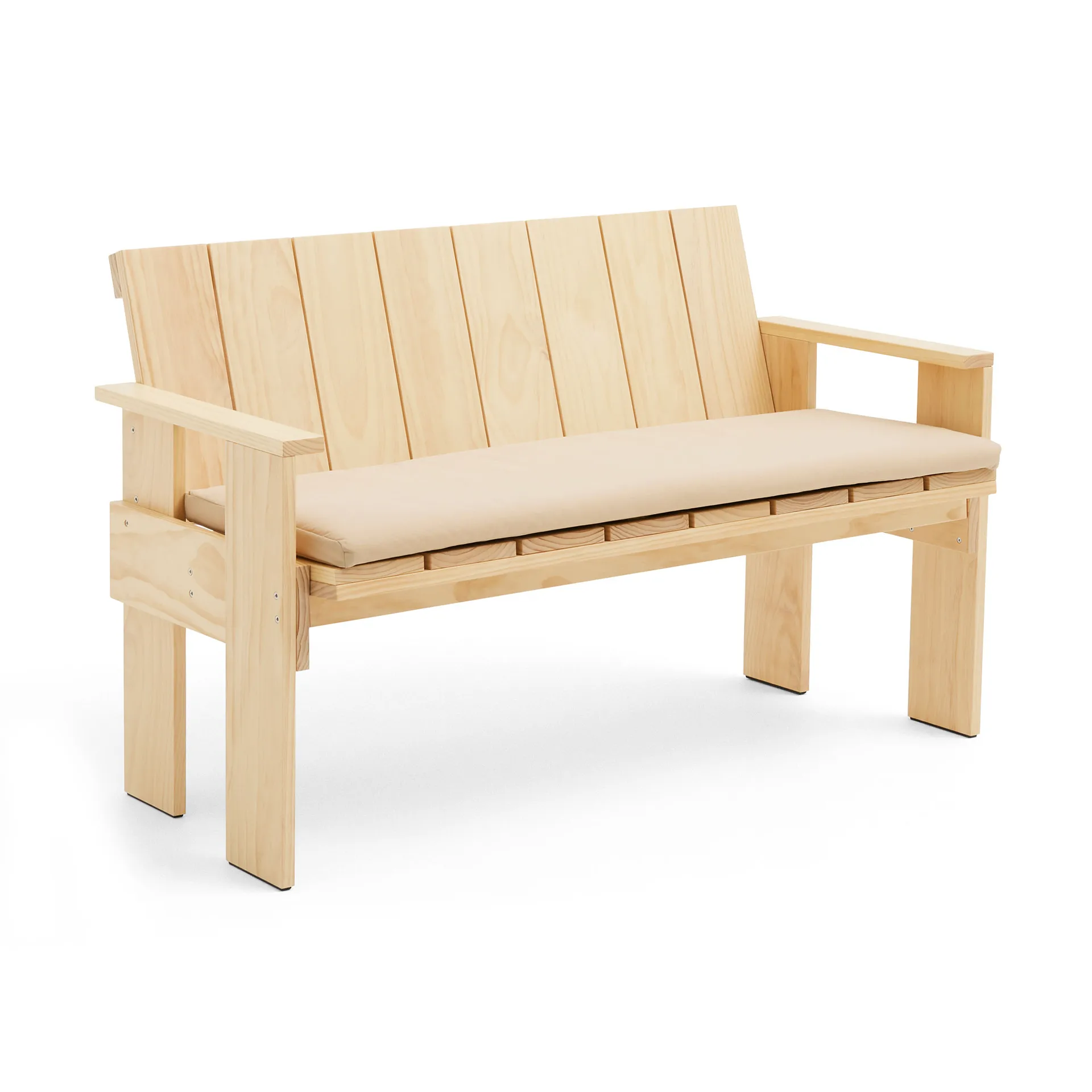 Banco Crate Dining Bench de pino lacado, Transparente HAY