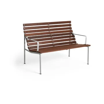 Banco Traverse Lounge con reposabrazos - Fresno aceitado - HAY