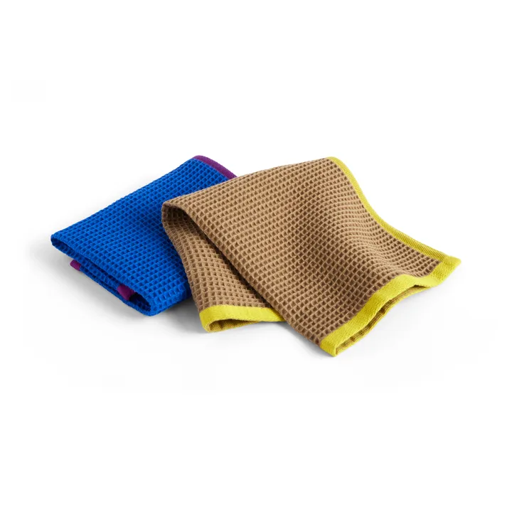 Bayeta Canteen 31 x 31 cm, 2-pack - Blue/fuchsia-Beige/yellow - HAY