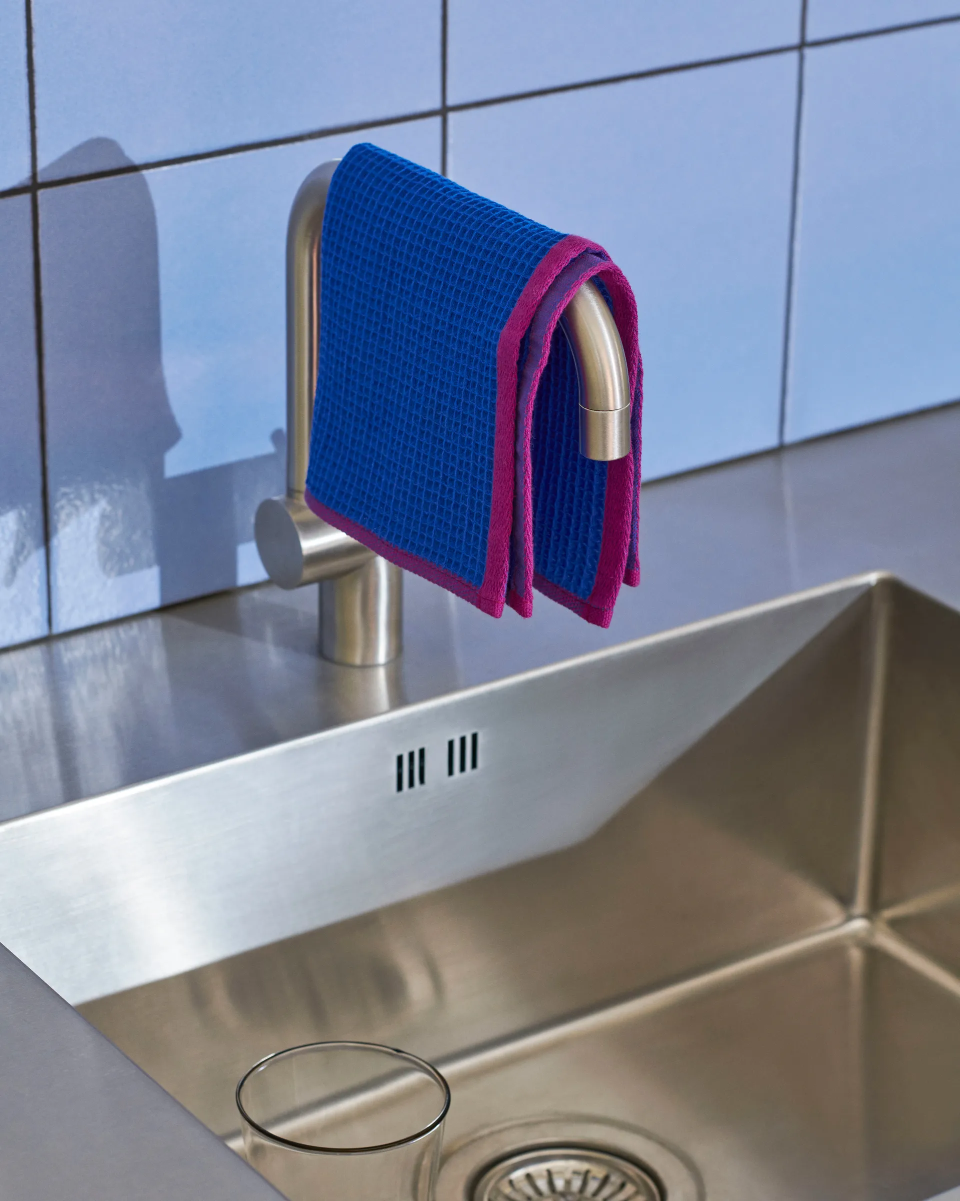 Bayeta Canteen 31 x 31 cm, 2-pack, Blue/fuchsia-Beige/yellow HAY