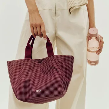 Bolsa Grid Everyday Bag - Burgundy, mini - HAY