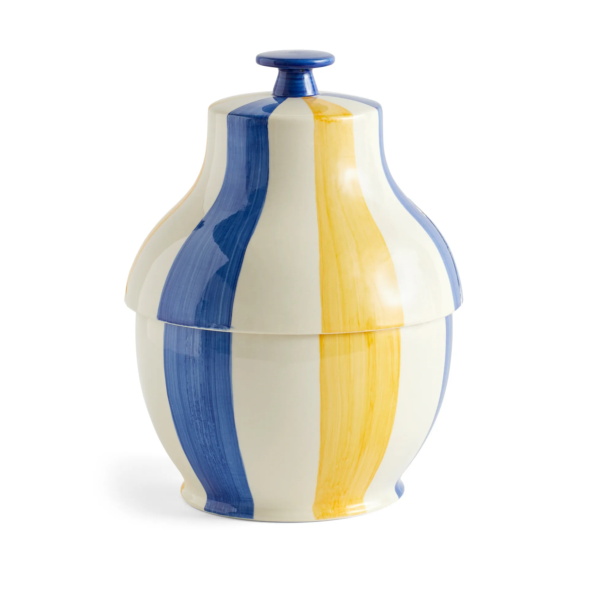 Bote para galletas Sobremesa stripe Ø19 cm, Blue-yellow HAY